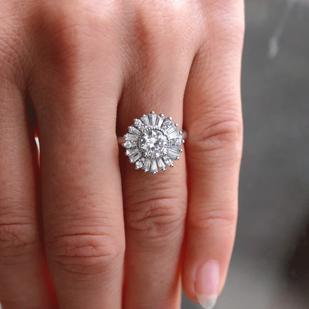 Jenny ~ Baguette Halo Ring