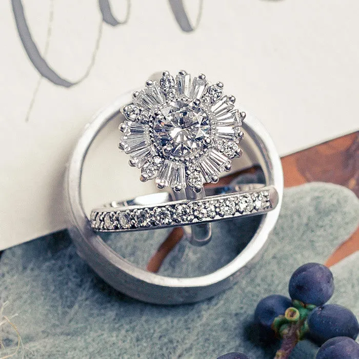Jenny ~ Baguette Halo Ring