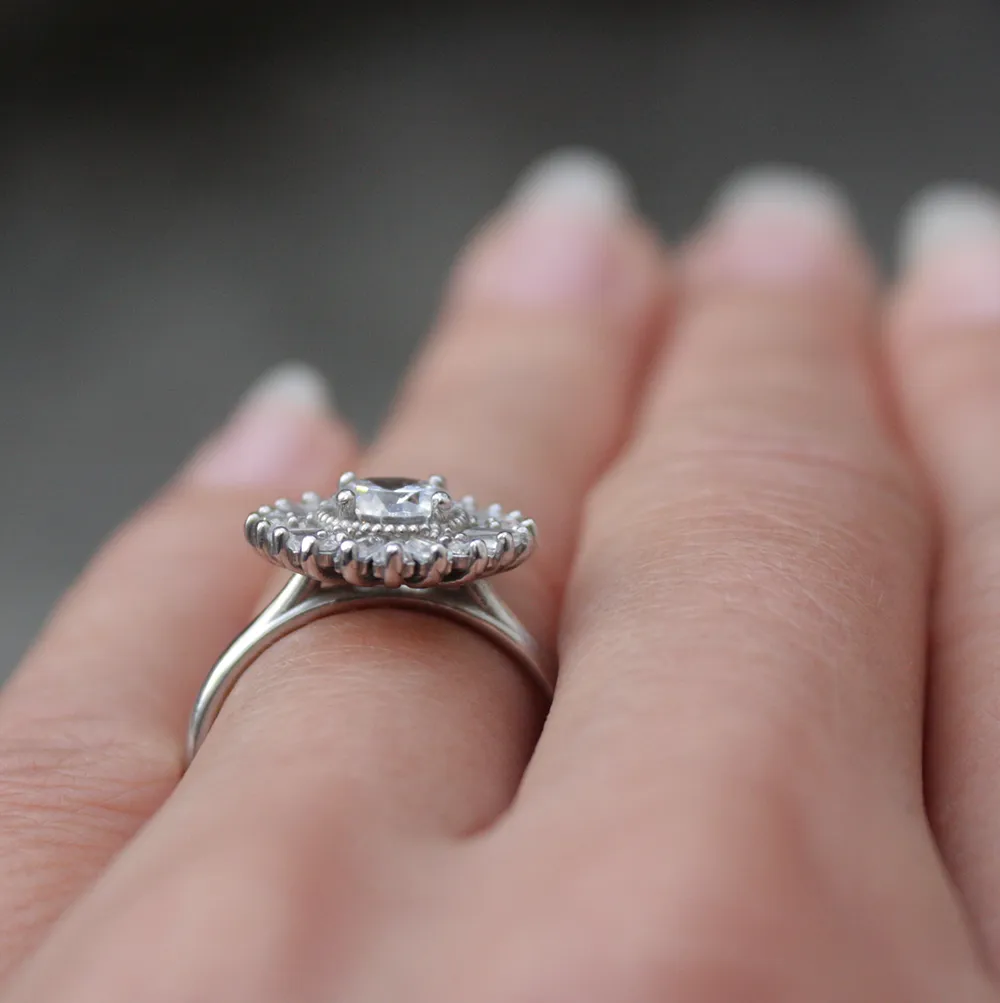 Jenny ~ Baguette Halo Ring