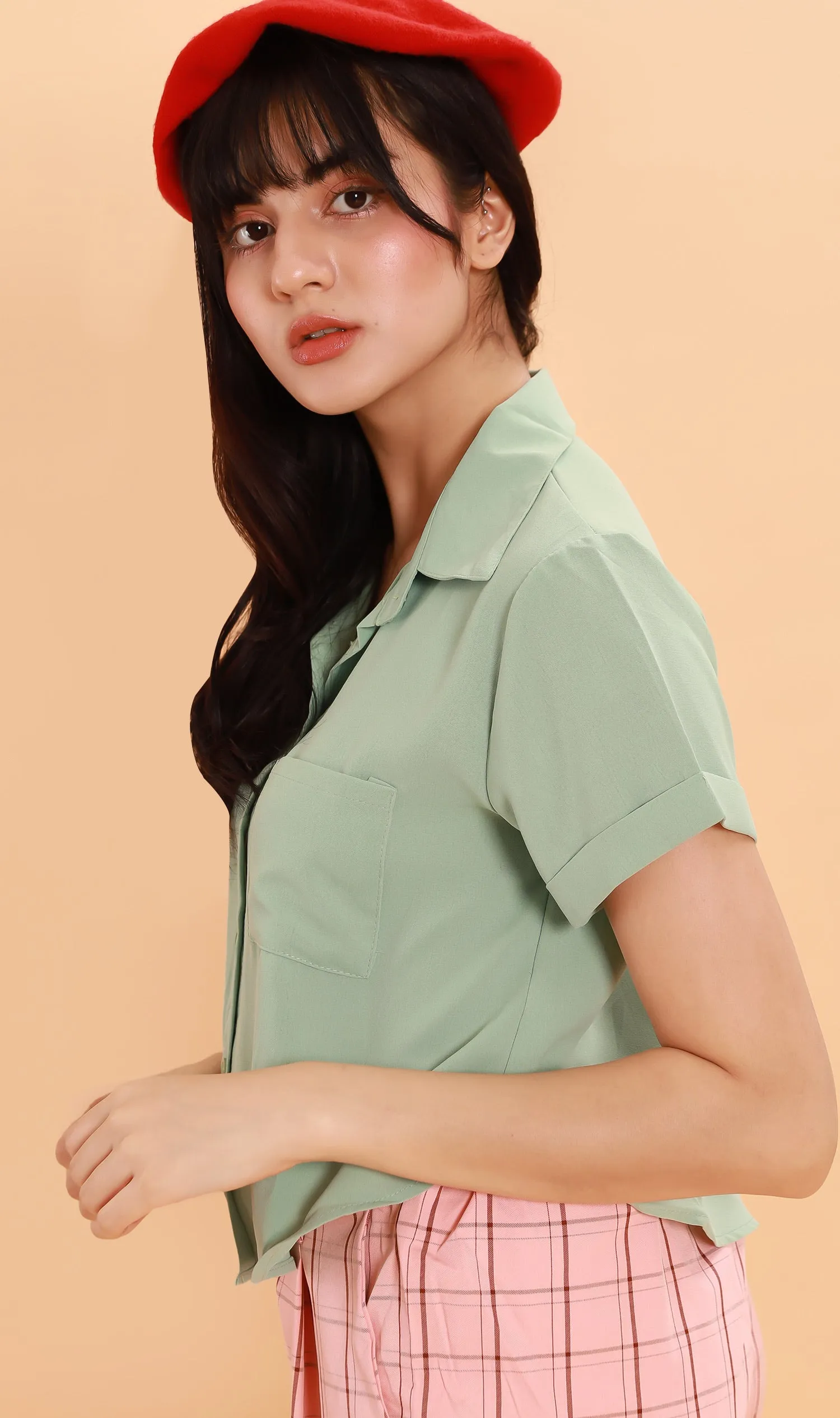 JESSI Button Down Shirt (Mint)