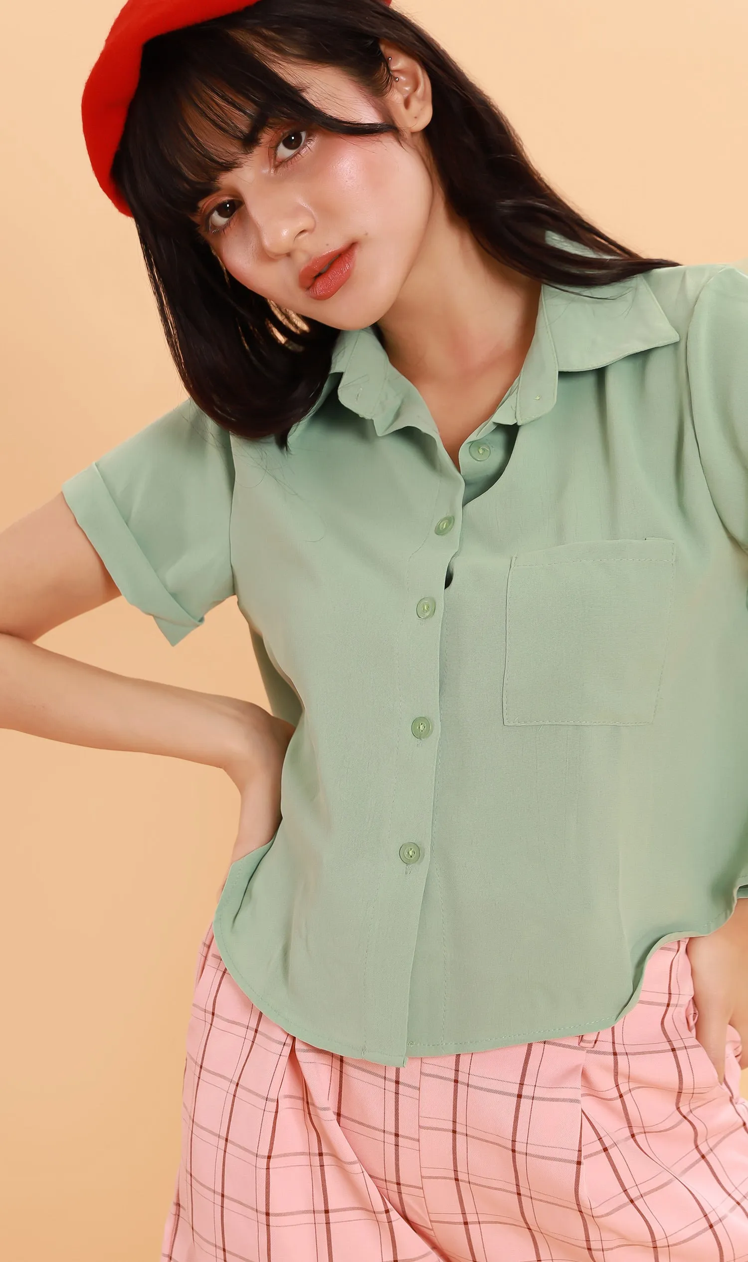 JESSI Button Down Shirt (Mint)