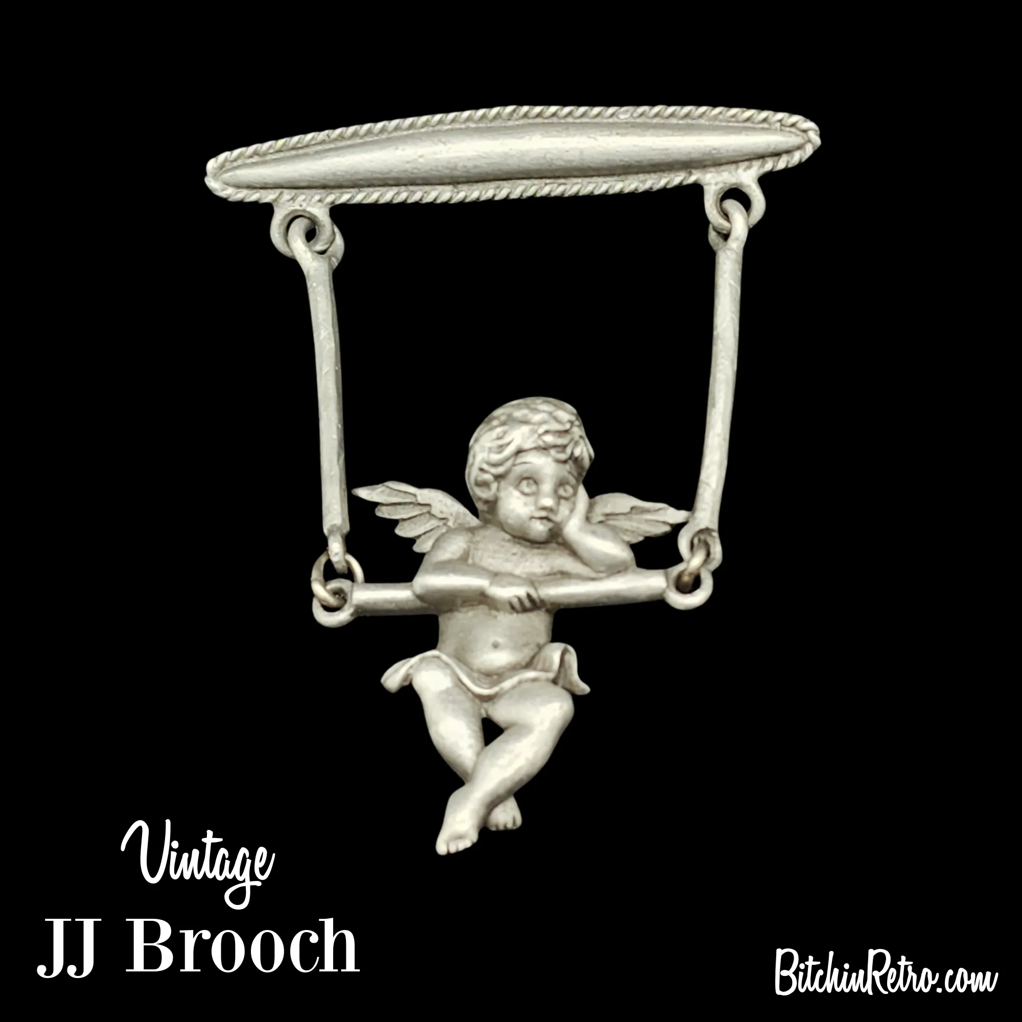 JJ Jonette Jewelry Valentine's Day Cupid Brooch