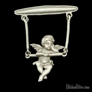 JJ Jonette Jewelry Valentine's Day Cupid Brooch
