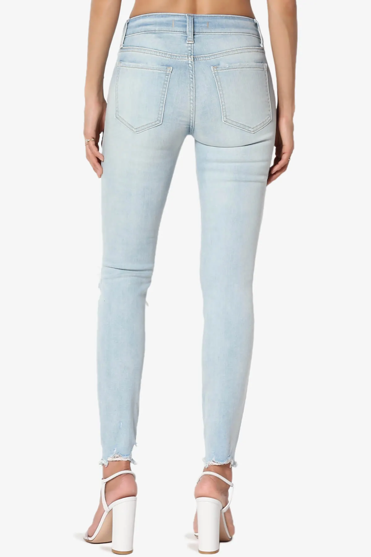 Josie Mid Rise Skinny Jeans in Cold Blooded LT