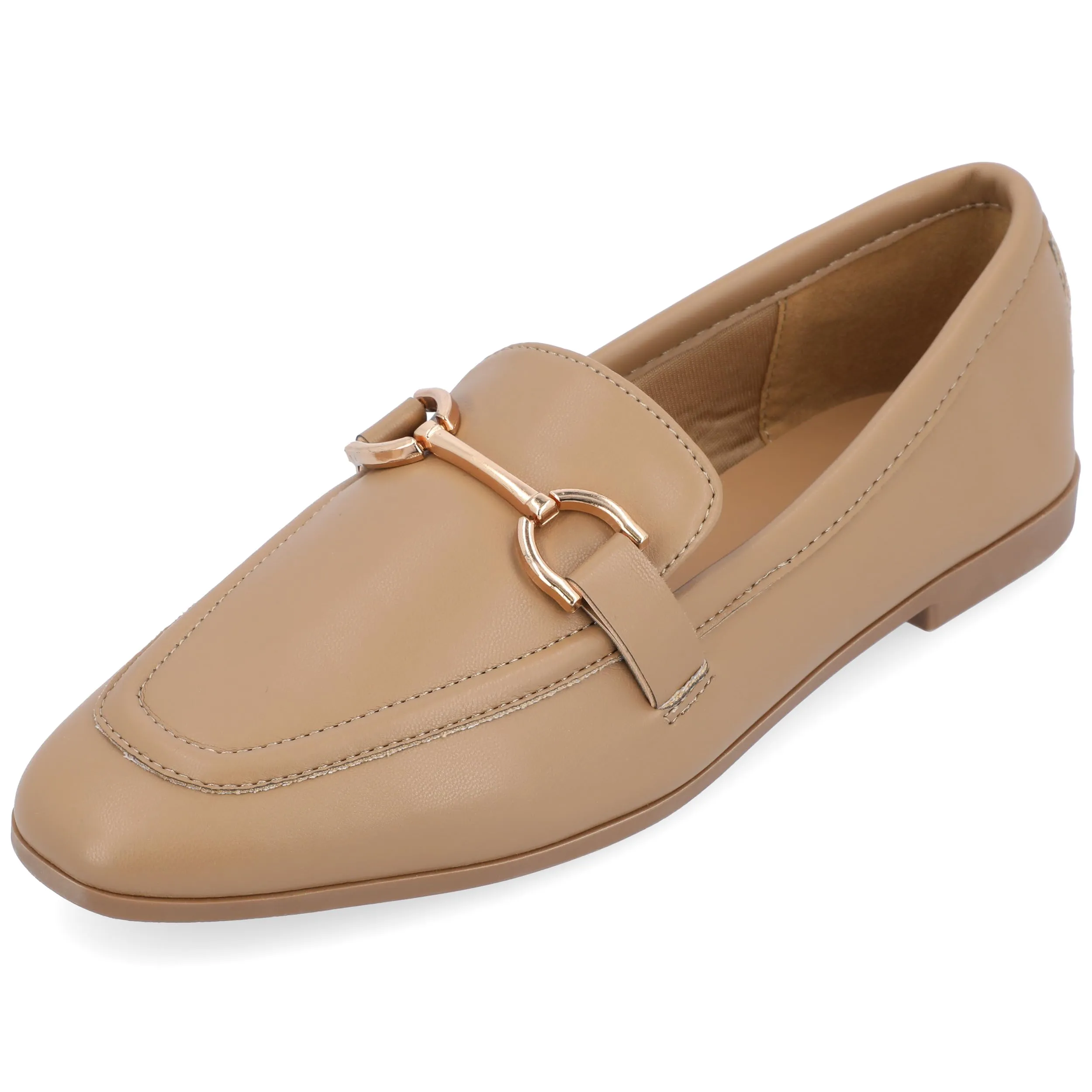 Journee Collection Womens Mizza Tru Comfort Foam Wide Width Loafer Slip On Square Toe Flats Mocha 6 Wide Womens US