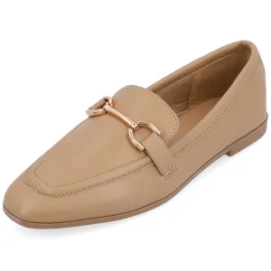 Journee Collection Womens Mizza Tru Comfort Foam Wide Width Loafer Slip On Square Toe Flats Mocha 6 Wide Womens US