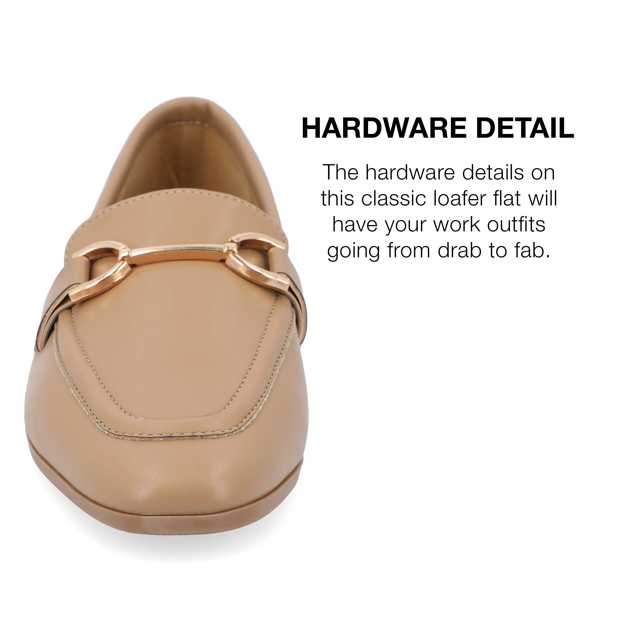 Journee Collection Womens Mizza Tru Comfort Foam Wide Width Loafer Slip On Square Toe Flats Mocha 6 Wide Womens US