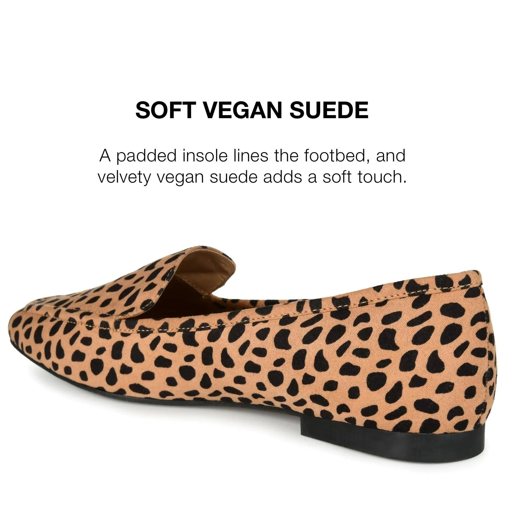 Journee Collection Women's Suede Loafer Flat Square Toe Noticed Topline Padded