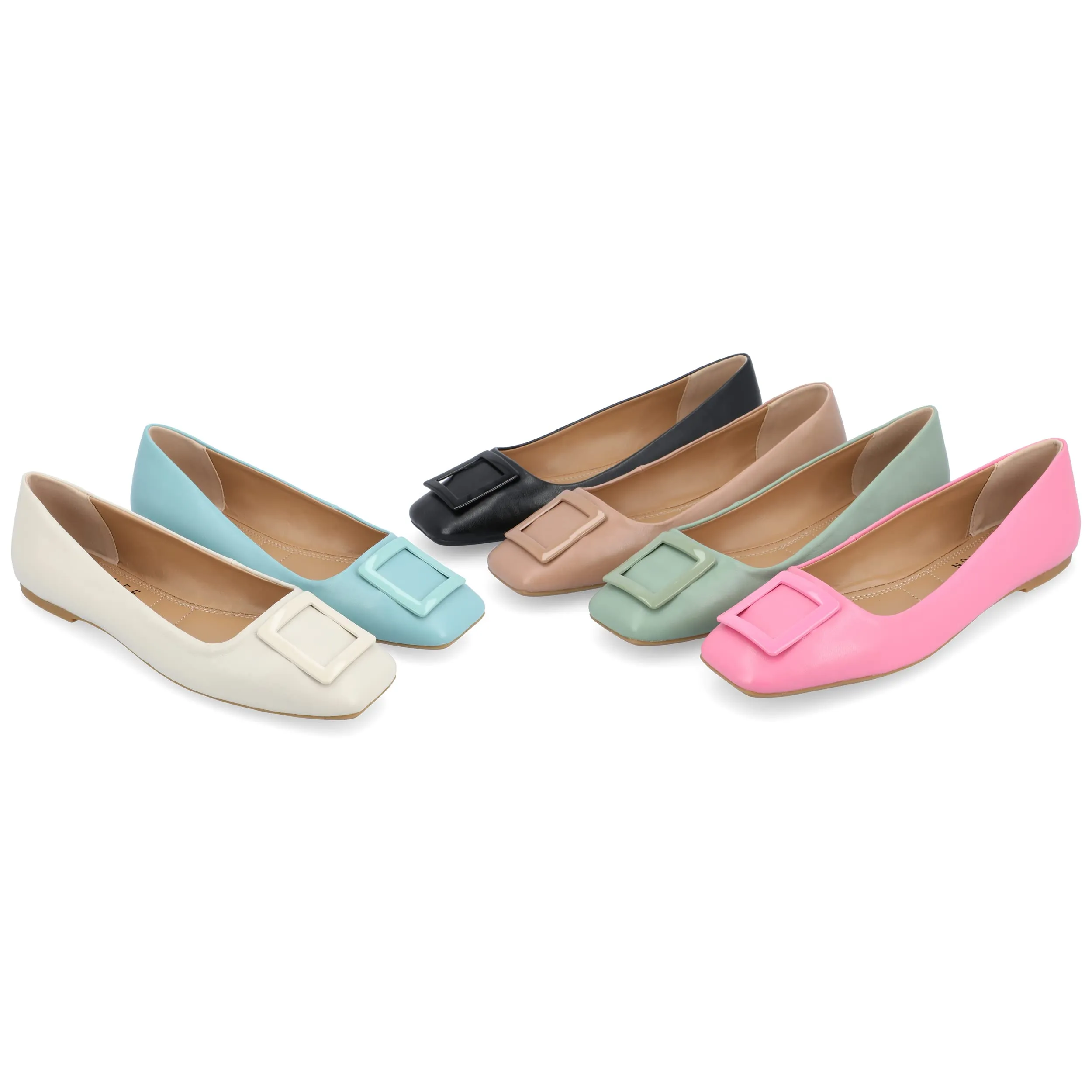 Journee Womens Zimia Tru Comfort Foam Ballet Slip On Square Toe Dress Flats