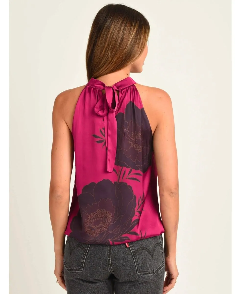 Kaiya Floral Halter Top With Bow
