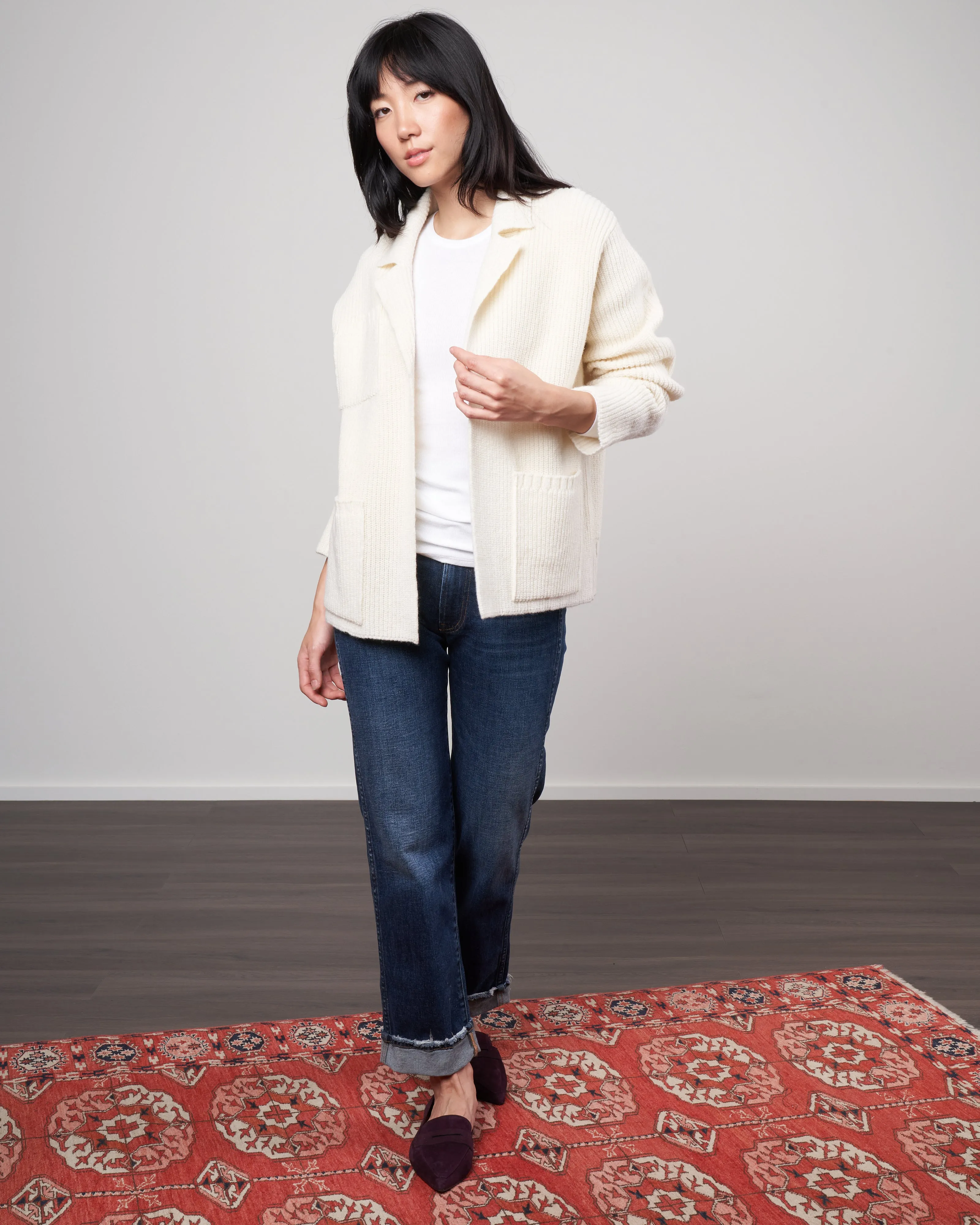 katie cardigan - winter white