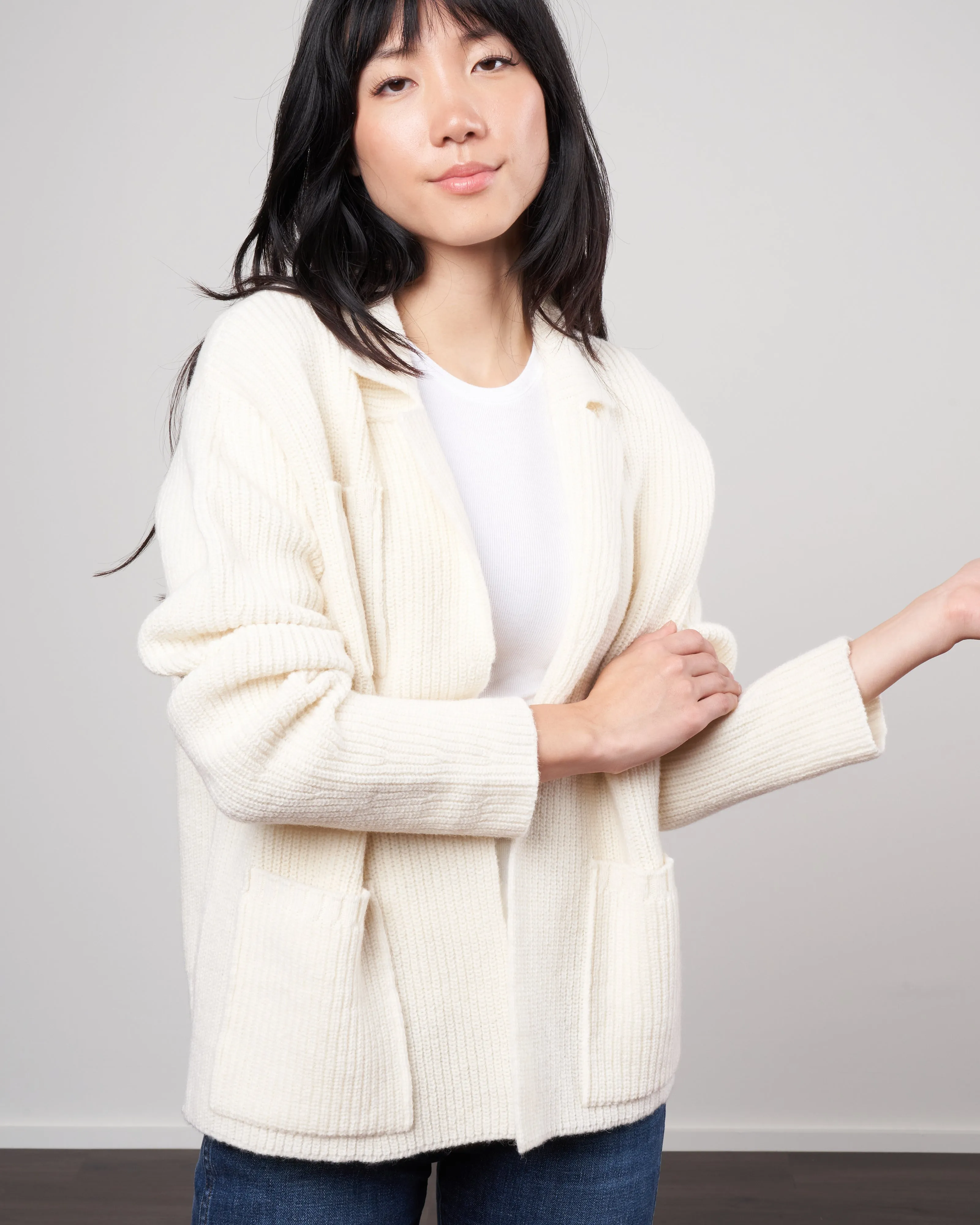 katie cardigan - winter white