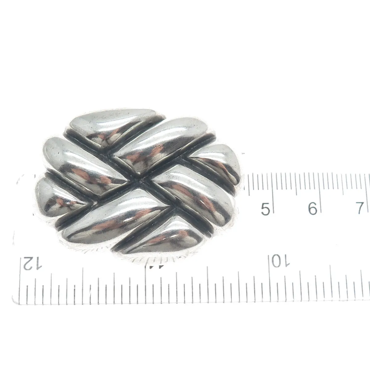 KRYPELL 925 Sterling Silver Vintage Modernist Oxidized Pin Brooch