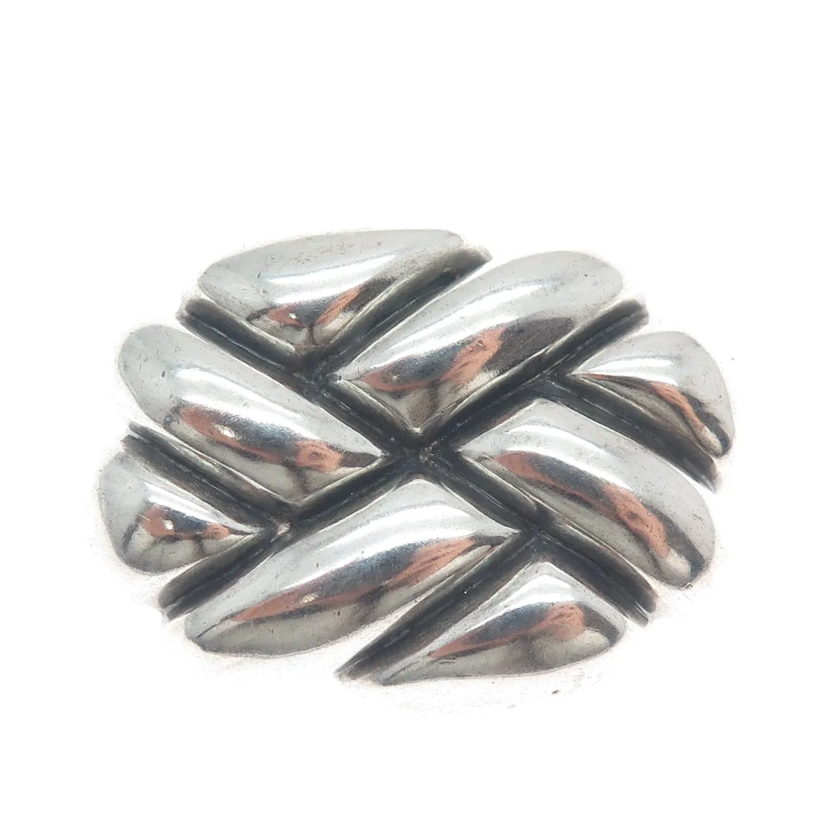 KRYPELL 925 Sterling Silver Vintage Modernist Oxidized Pin Brooch