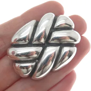 KRYPELL 925 Sterling Silver Vintage Modernist Oxidized Pin Brooch