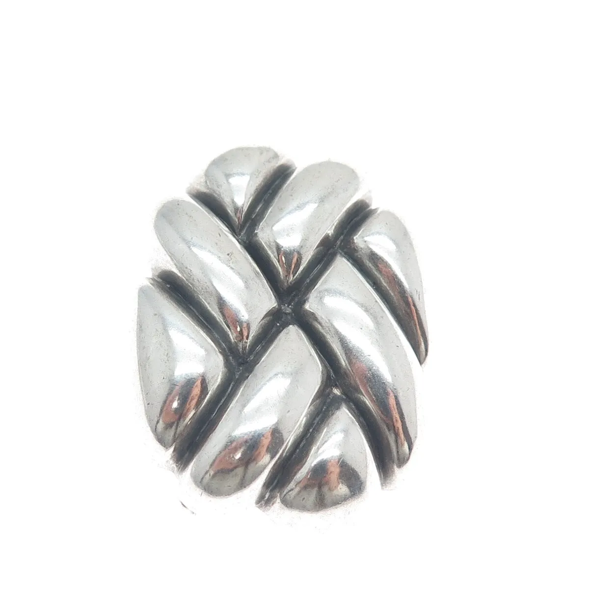 KRYPELL 925 Sterling Silver Vintage Modernist Oxidized Pin Brooch