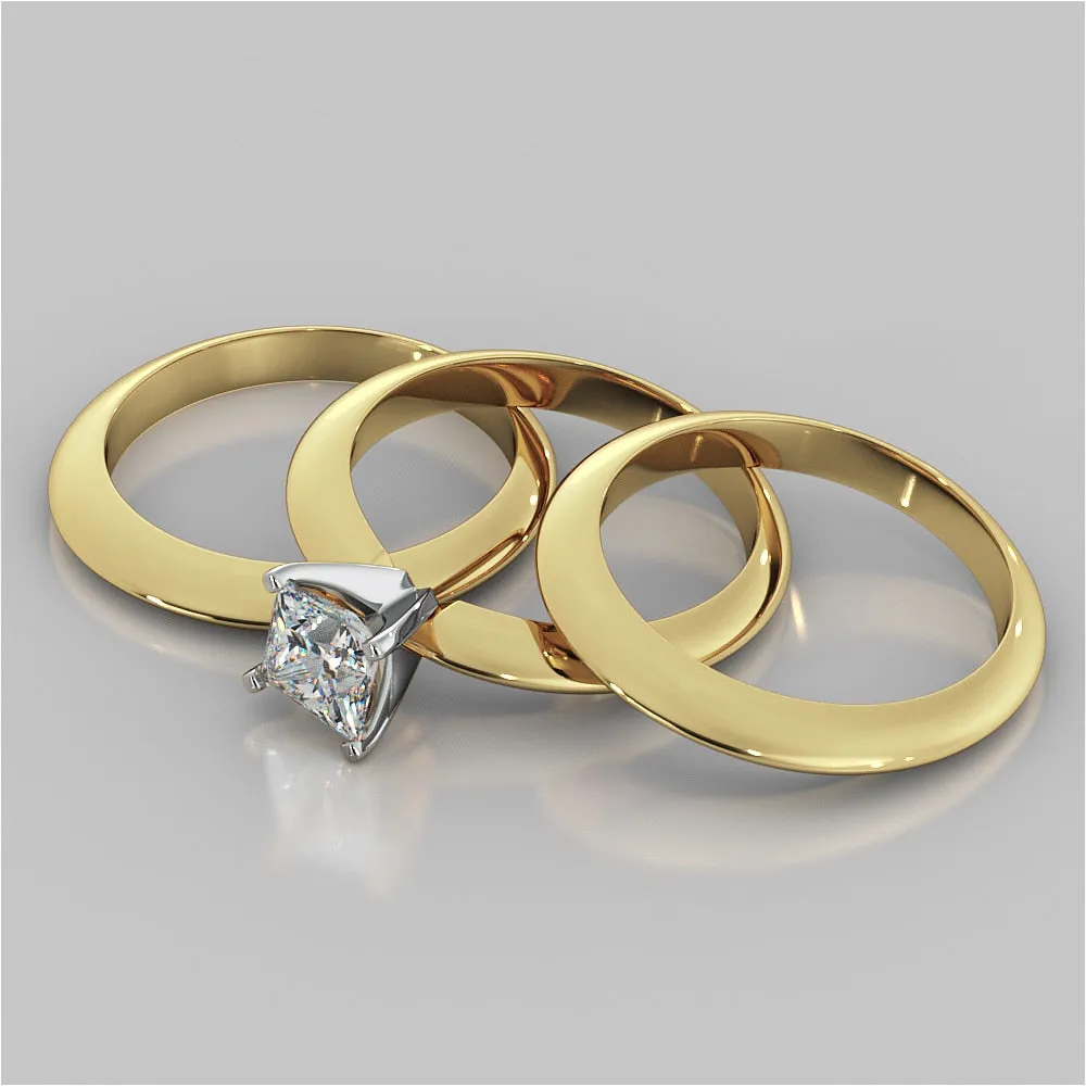 Lab Grown Diamond Asscher Cut Tiffany Style Engagement Ring