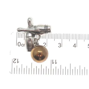 LANG 925 Sterling Silver 2-Tone Vintage Bowling Club Pin Brooch