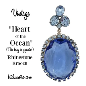 Large Vintage Rhinestone Brooch - The Heart of the Sea