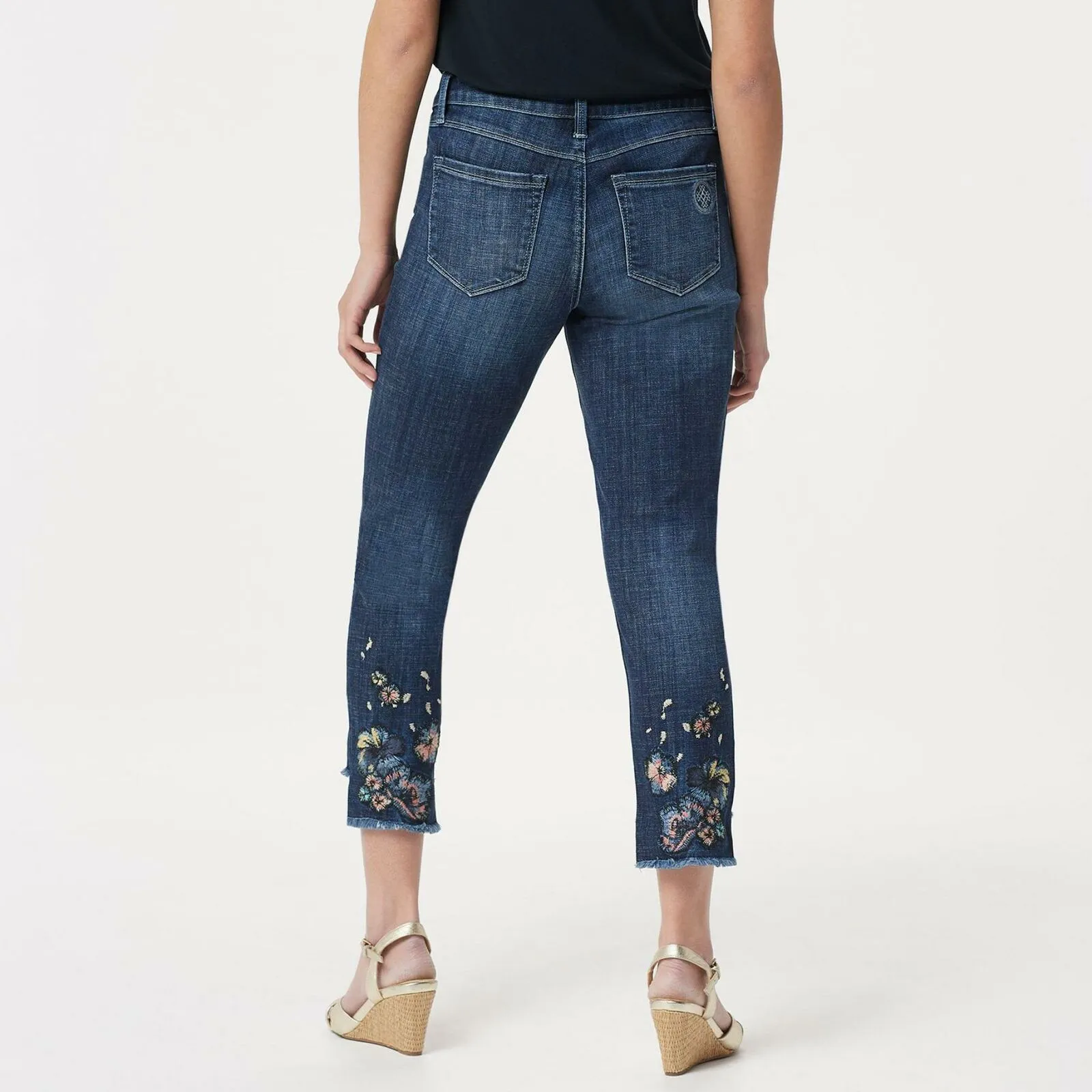Laurie Felt Women's Classic Denim Stiletto Jeans With Embroidery