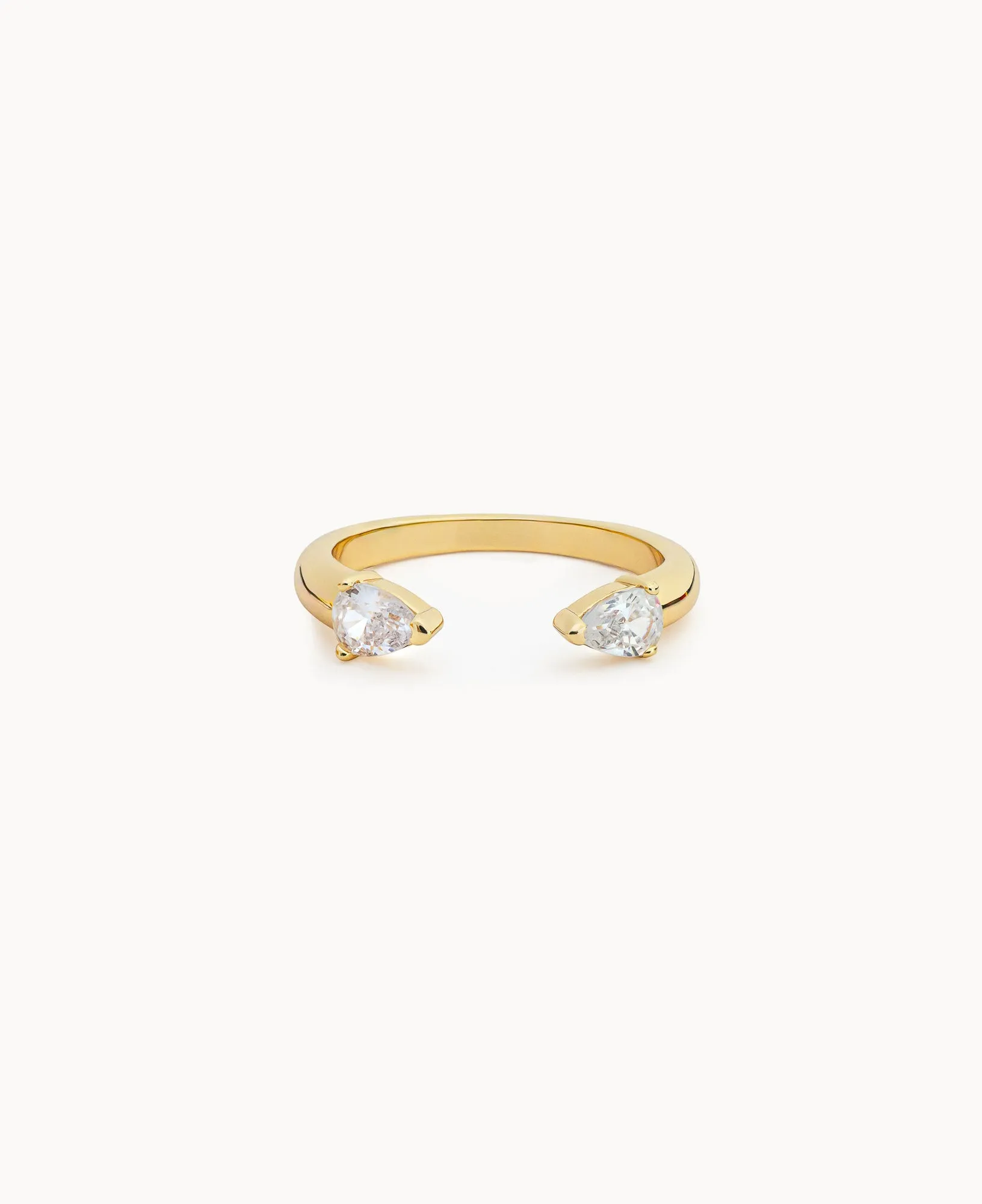 Leila 14k Gold Two Stone Open Ring