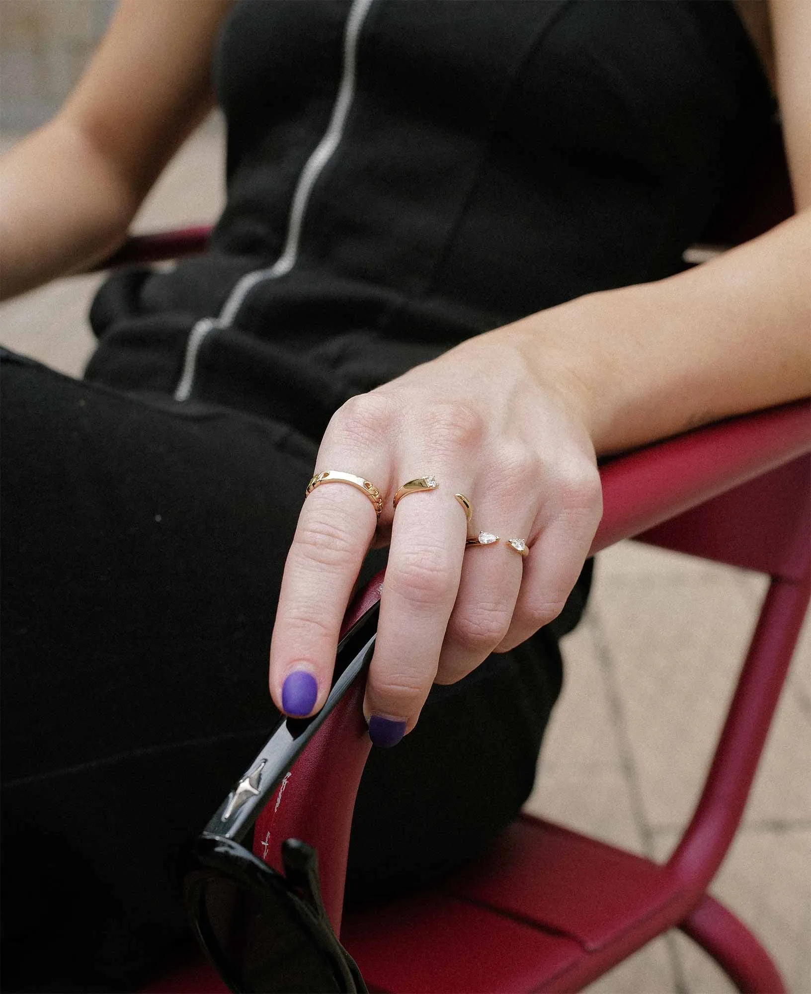 Leila 14k Gold Two Stone Open Ring