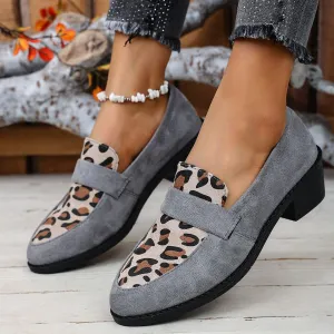 Leopard Point Toe Flat Slip-Ons