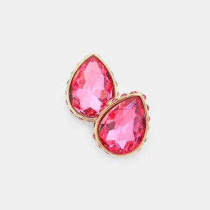 Light Rose Stud Crystal Pageant Earrings  |  Fashion Stud Earrings | 548549