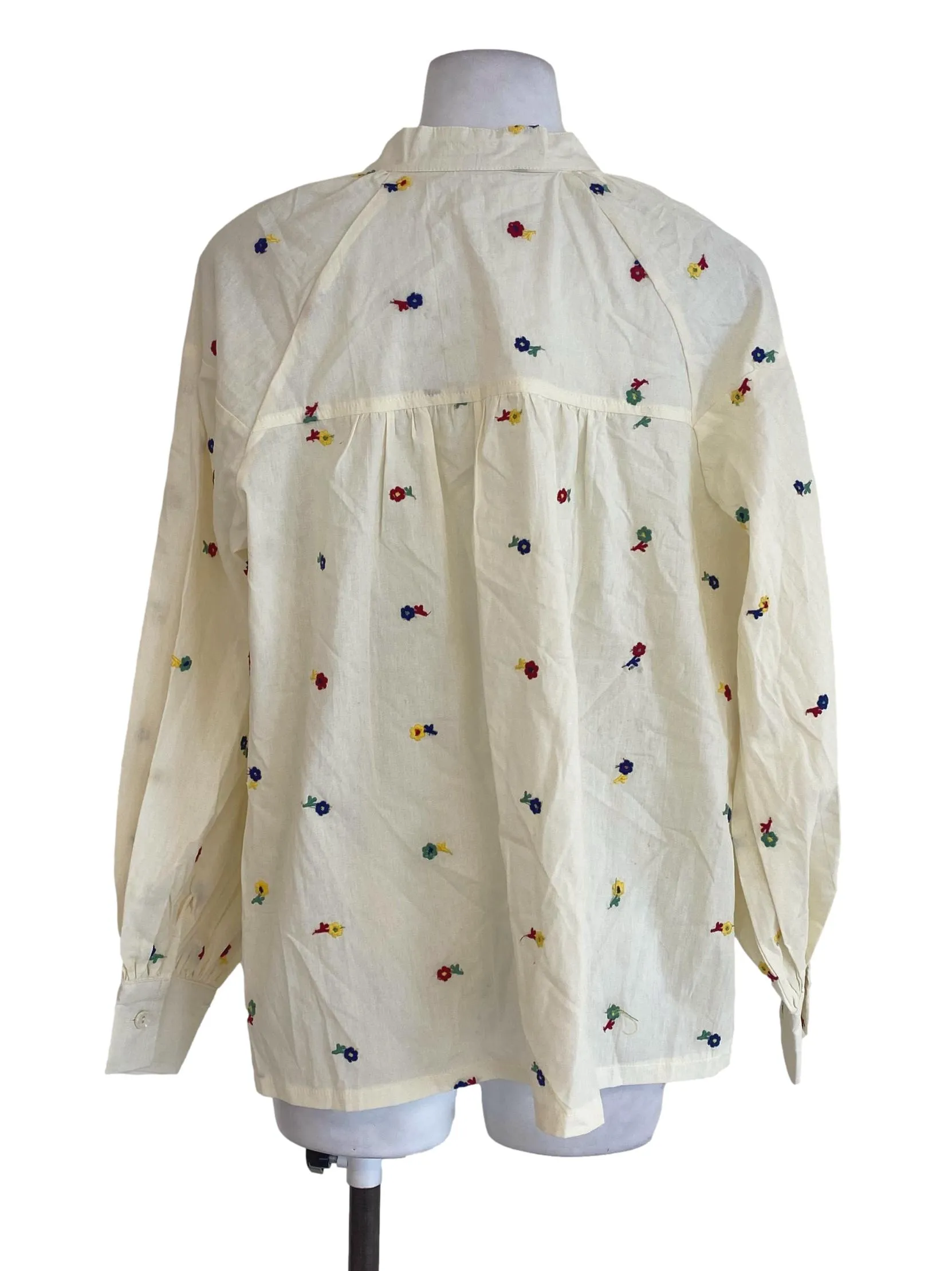 Light Yellow Floral Embroidered Blouse