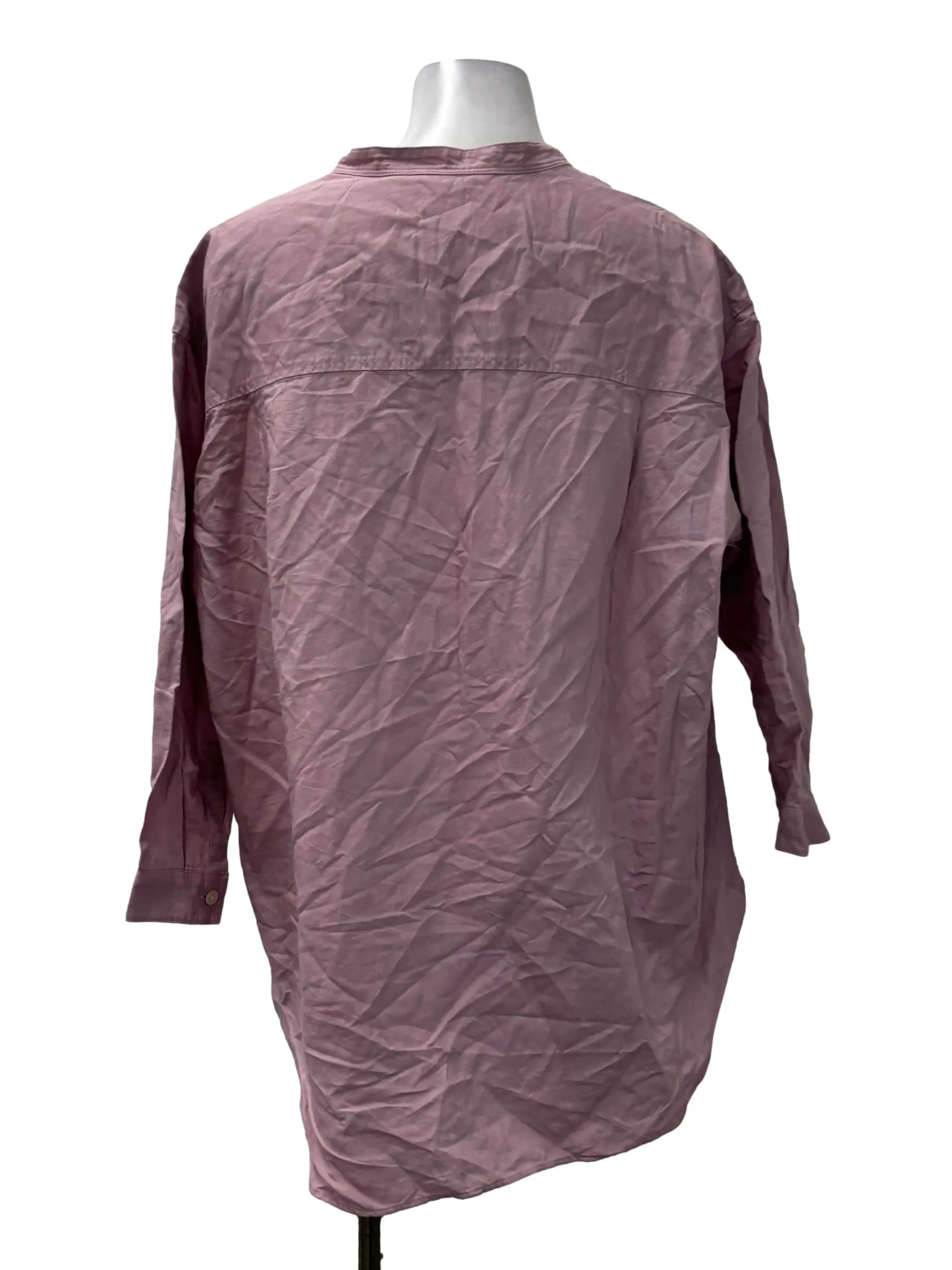 Lilac Chinese Collar Button Down Shirt