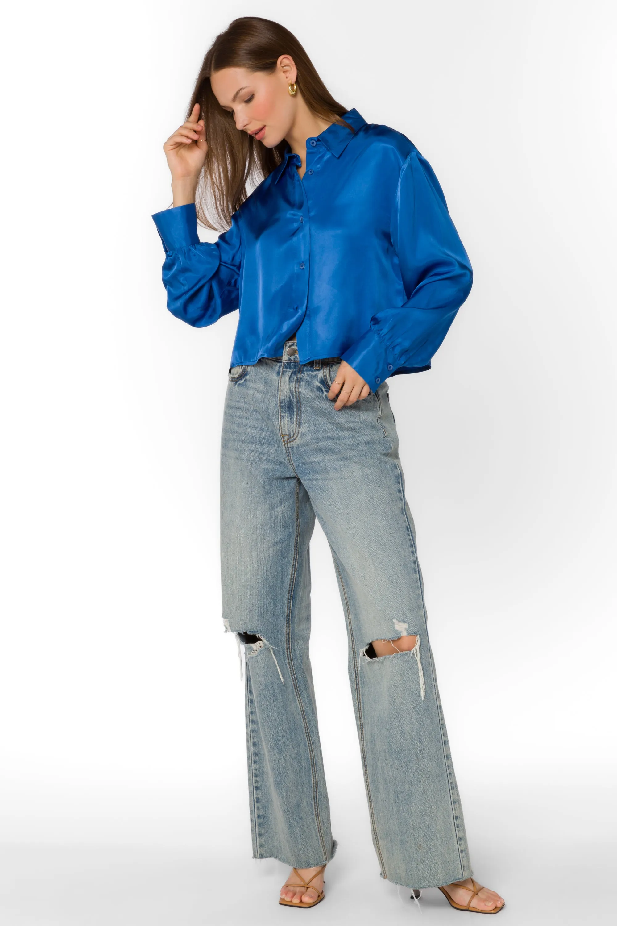 Lilith Lapis Blue Blouse