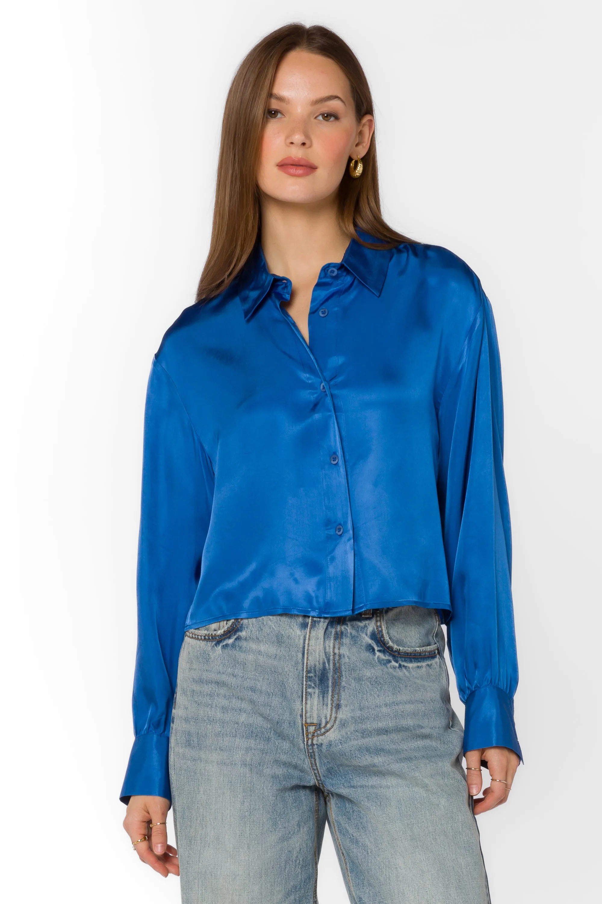 Lilith Lapis Blue Blouse