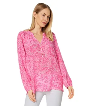 Lilly Pulitzer Elsa Top Pink Blossom Foxy Llama MD
