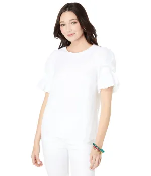 Lilly Pulitzer Lailah Top Resort White Ditsy Vine Eyelet LG