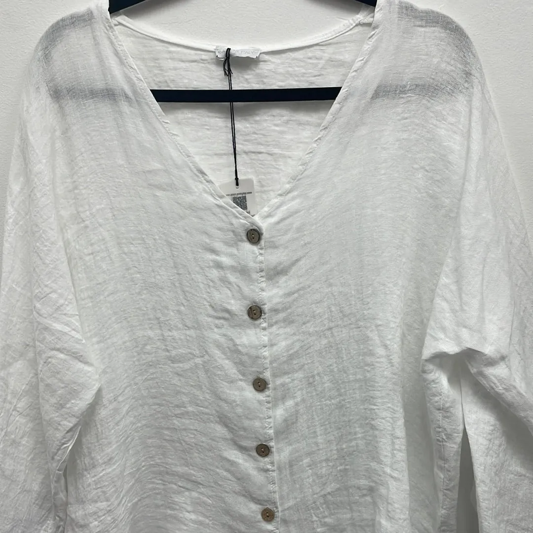 Linen Button Down Blouse -women