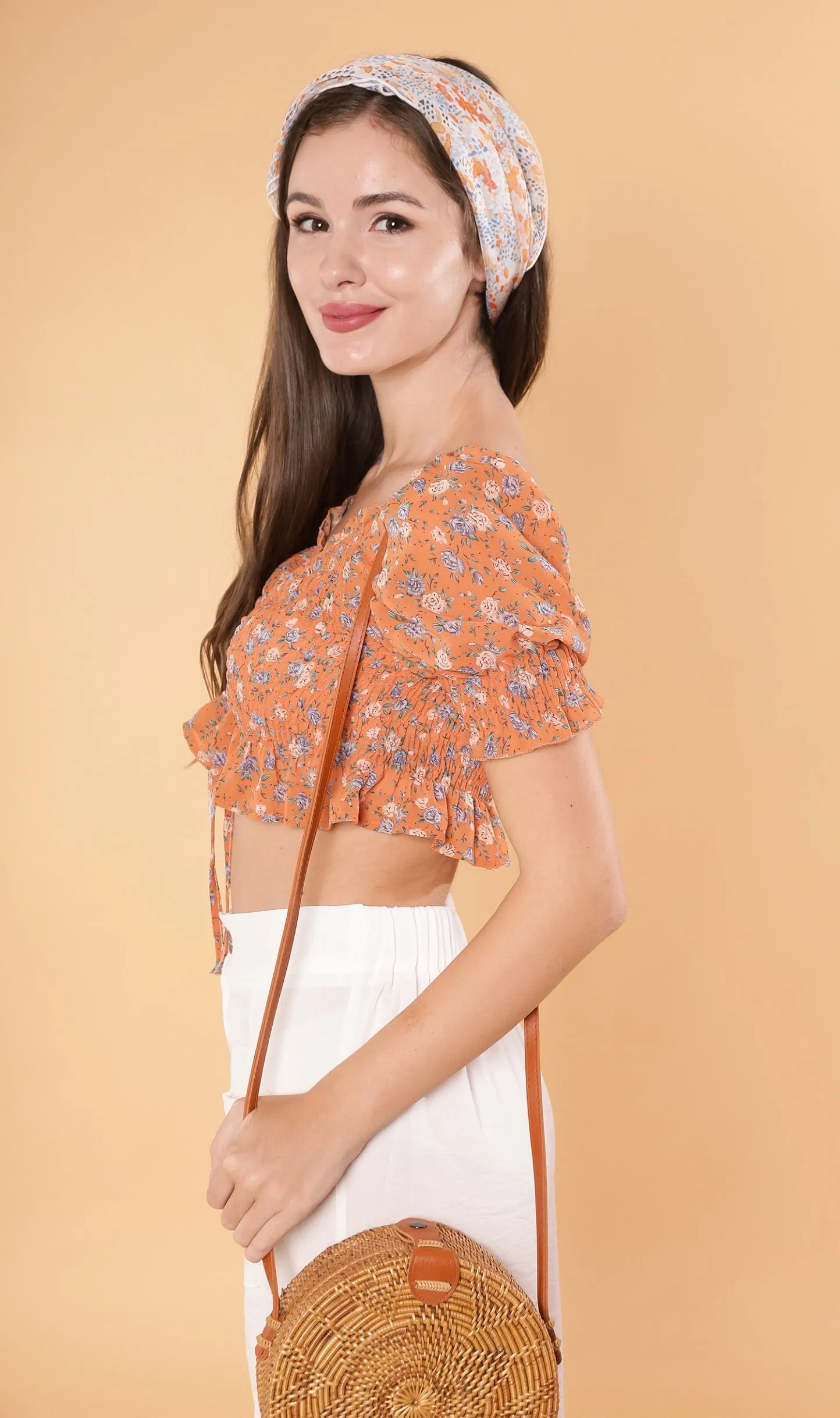 LIV Drawstring Crop Top (Sunkist)