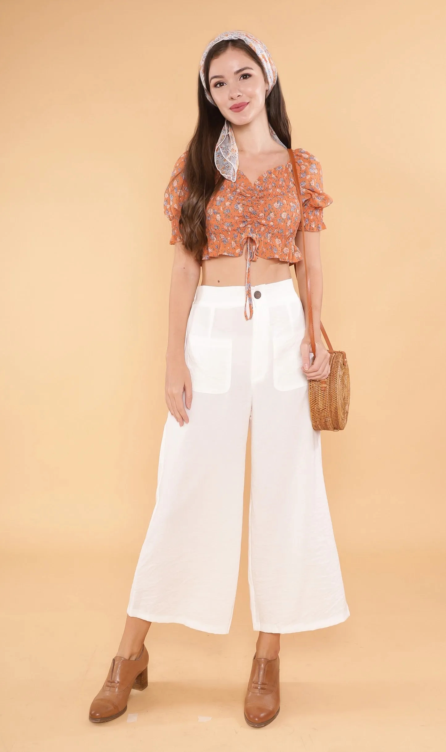 LIV Drawstring Crop Top (Sunkist)