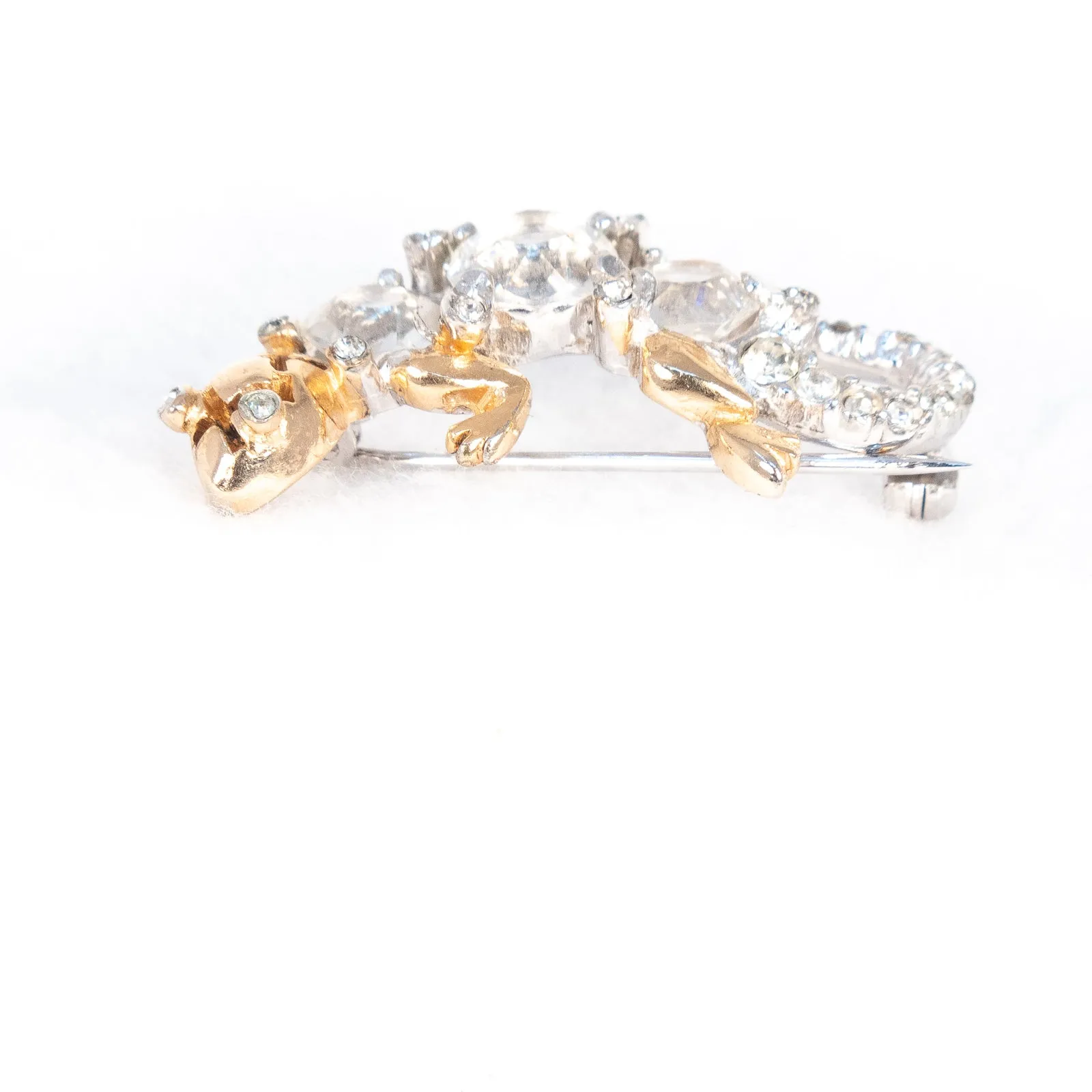 Lizard and Turtle Rhinestone Brooches