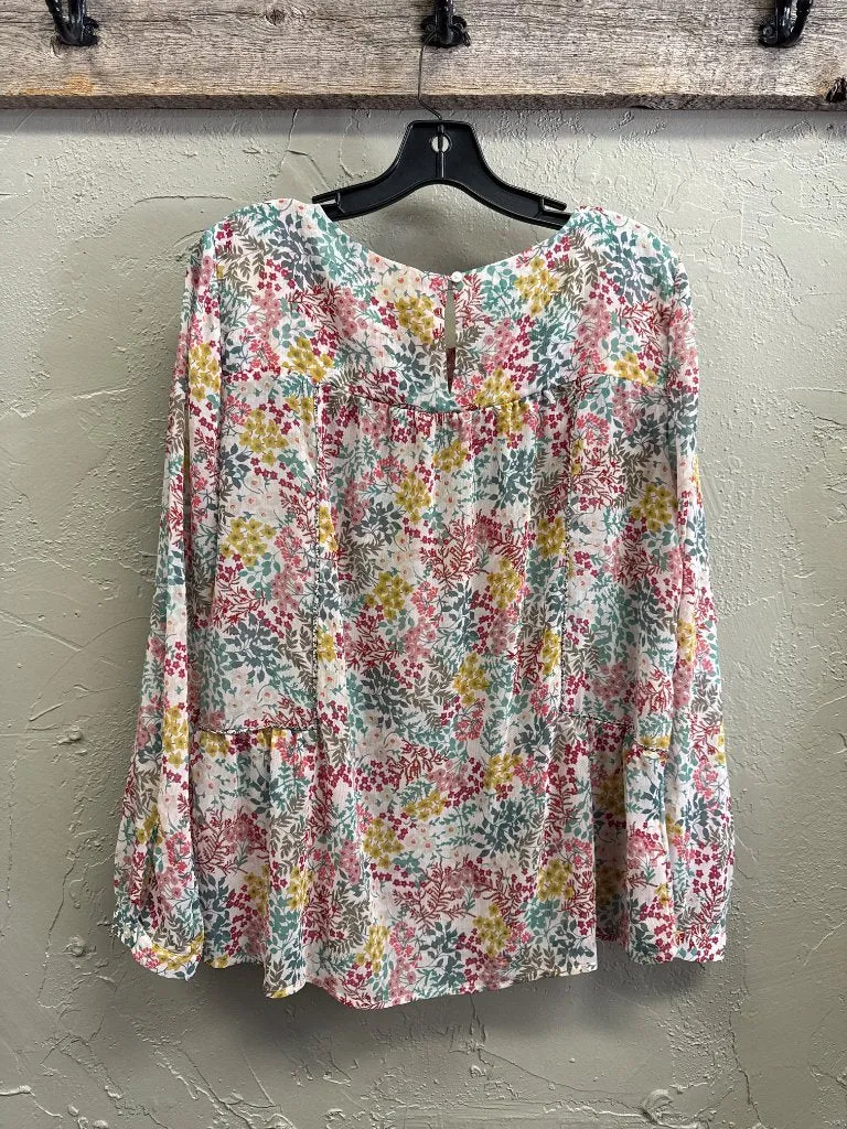 LOFT SHEER FLORAL BLOUSE