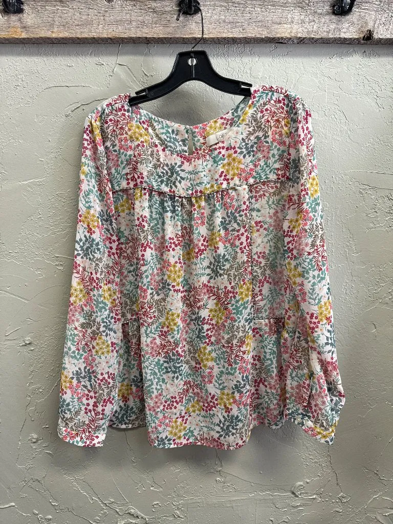 LOFT SHEER FLORAL BLOUSE
