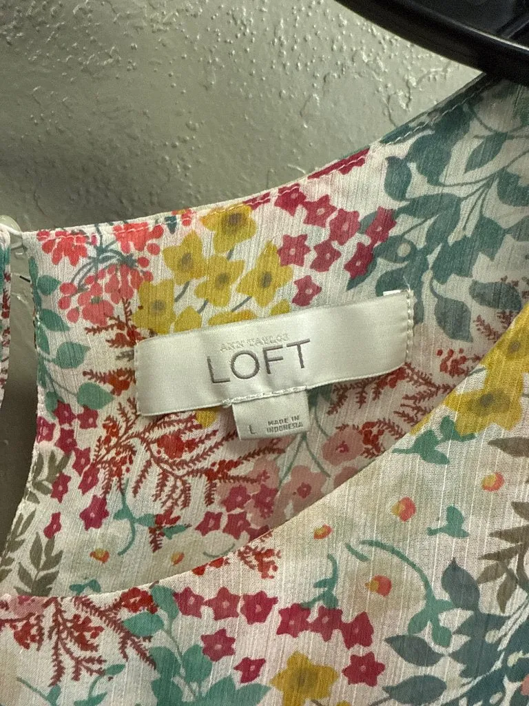 LOFT SHEER FLORAL BLOUSE