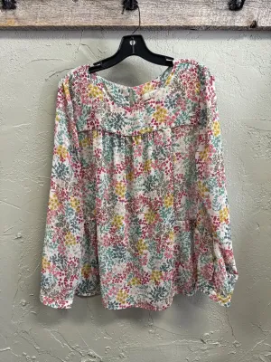 LOFT SHEER FLORAL BLOUSE