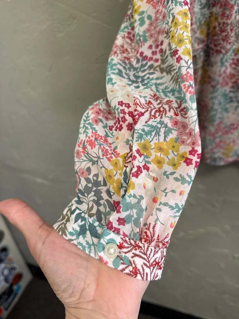 LOFT SHEER FLORAL BLOUSE