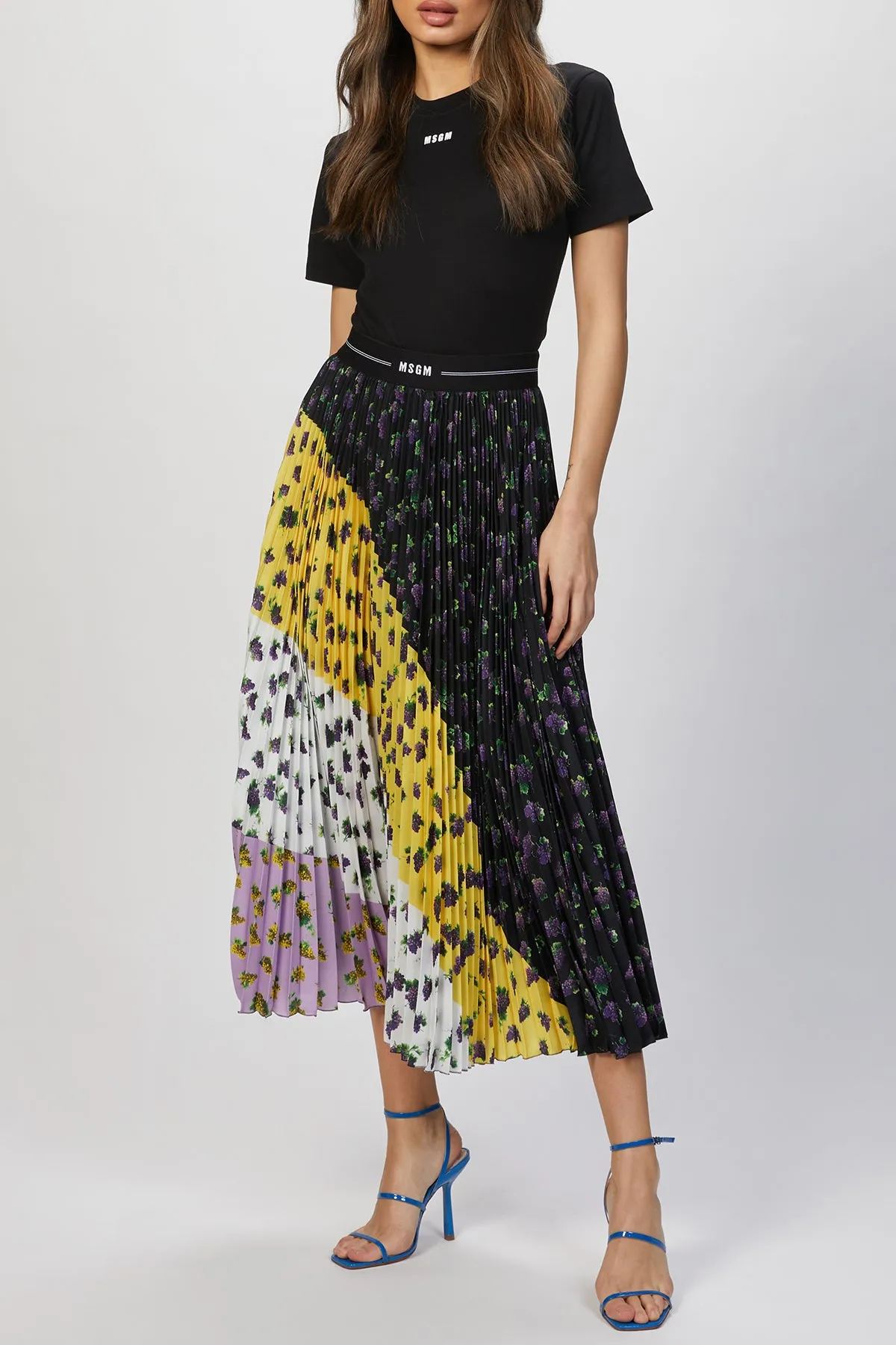 LOGO WASITBAND PLEATED SKIRT