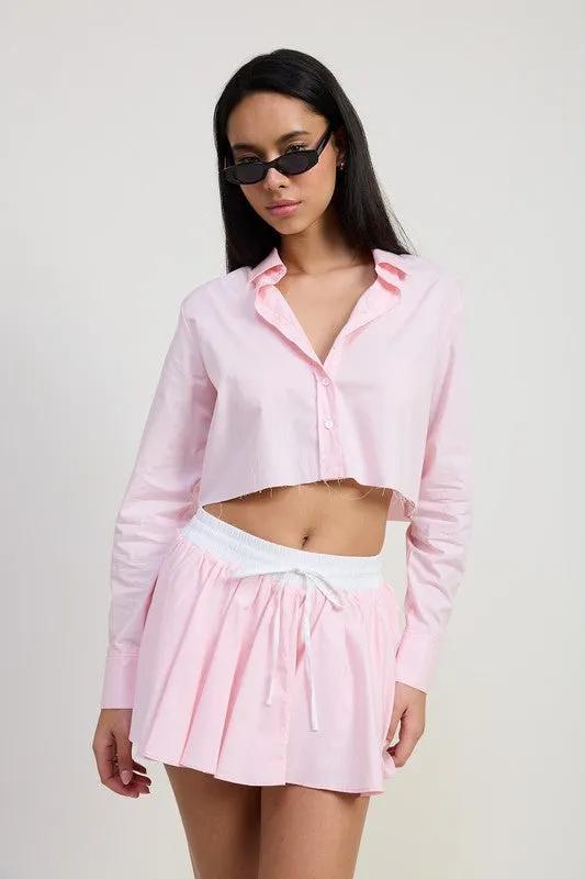 LONG SLEEVE COLLARED BUTTON UP SHIRT