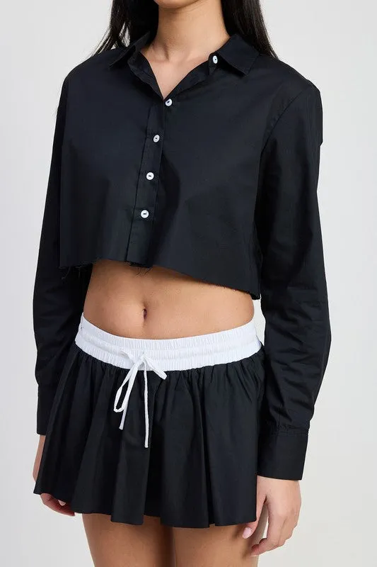 LONG SLEEVE COLLARED BUTTON UP SHIRT