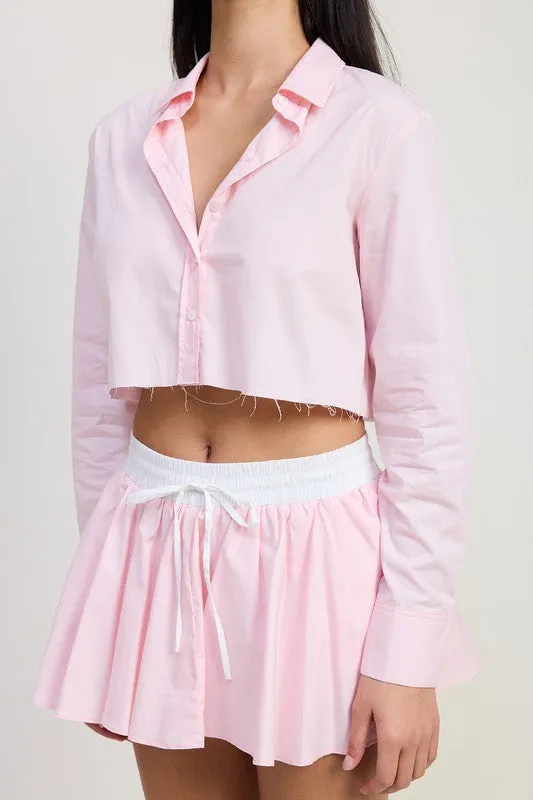 LONG SLEEVE COLLARED BUTTON UP SHIRT