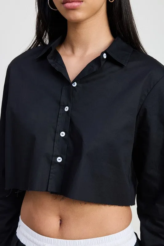 LONG SLEEVE COLLARED BUTTON UP SHIRT