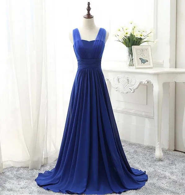 Lovely Tulle And Chiffon V neck A-line Bridesmaid Floor Length Dress