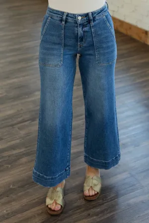 [LOVERVET] ARLETH PLUS HIGH RISE CROPPED WIDE LEG JEANS
